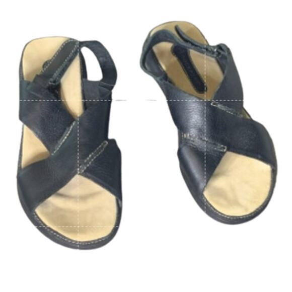 Rockport Ladies Crisscross Strappy Flat Comfort Sandals Leather Black Size 6 - Picture 3 of 8